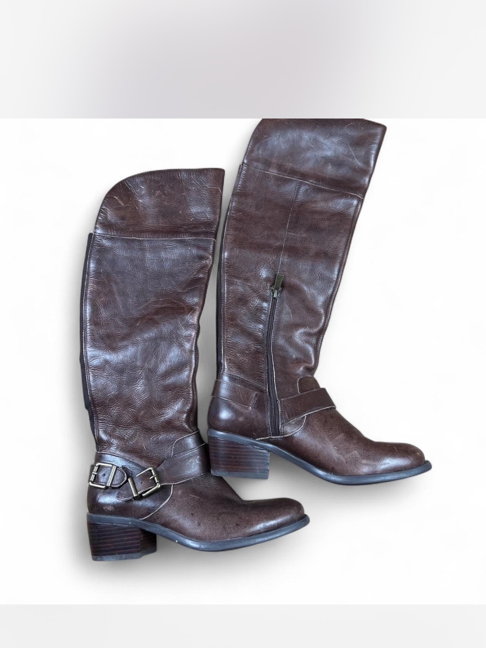 Vince Camuto Brown Leather Knee High Riding Boots Size 7